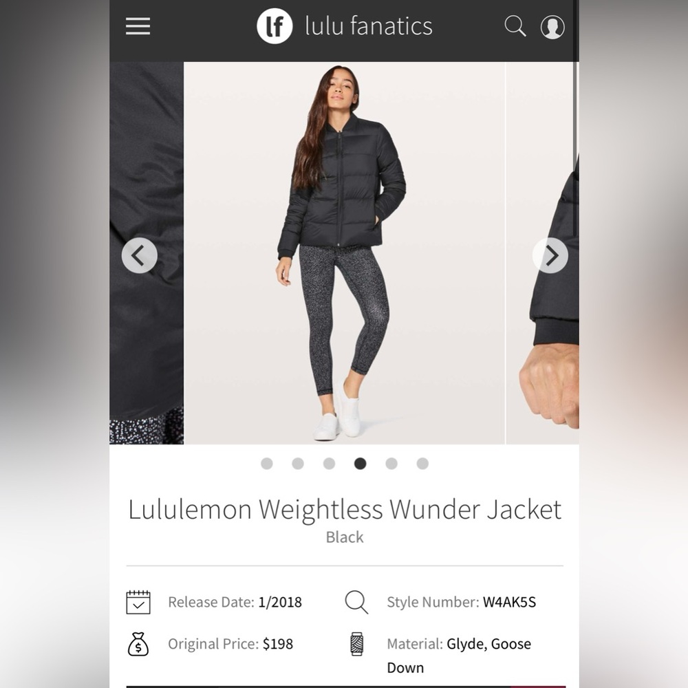 Lululemon weightless wunder jacket size 10